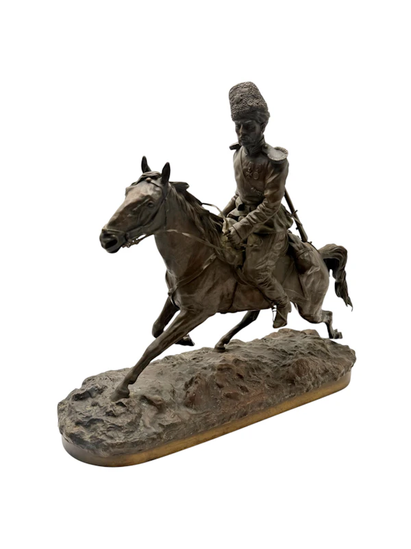 Russian late 19th century bronze Model of the Kozak, St Petersburg by Samonoff. - image 3