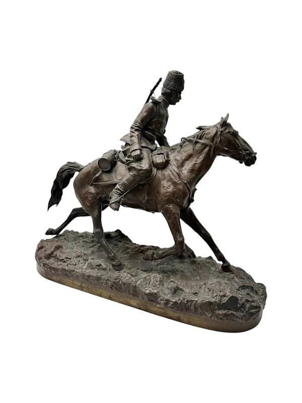Russian late 19th century bronze Model of the Kozak, St Petersburg by Samonoff. - image 7
