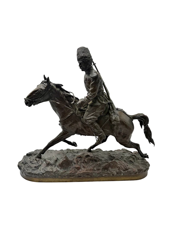 Russian late 19th century bronze Model of the Kozak, St Petersburg by Samonoff. - image 4
