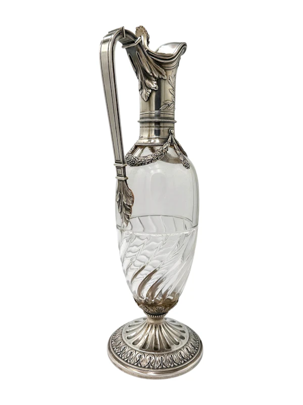 Faberge silver and decorative glass claret jug, Moscow c.1890. - image 3