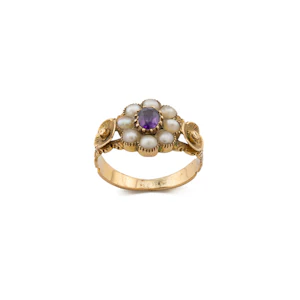 15ct Pearl Shield Ring Spectrum Antiques