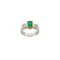 Two Tone Emerald and Diamond Rubover Trilogy Ring Spectrum Antiques - image 1