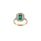 18ct Platinum Topped Emerald Hexagonal Ring Spectrum Antiques - image 1