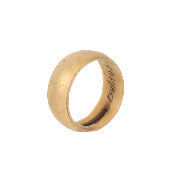 Vintage 1970s Hammered Gold Band Ring | 1977 - image 2