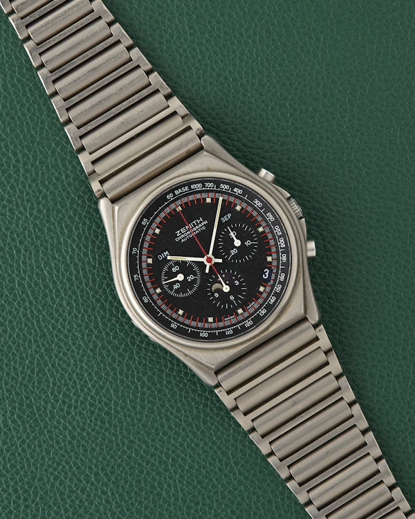Zenith Titanium 95.0102.418 Port Royal Moonphase Black Dial Neo-Vintage 1980s - image 2