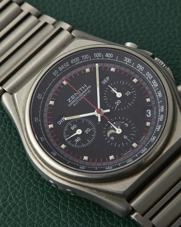 Zenith Titanium 95.0102.418 Port Royal Moonphase Black Dial Neo-Vintage 1980s - image 7