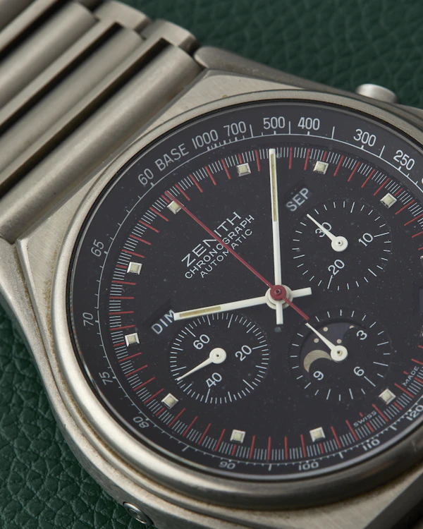 Zenith Titanium 95.0102.418 Port Royal Moonphase Black Dial Neo-Vintage 1980s - image 8