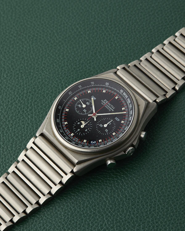 Zenith Titanium 95.0102.418 Port Royal Moonphase Black Dial Neo-Vintage 1980s - image 9