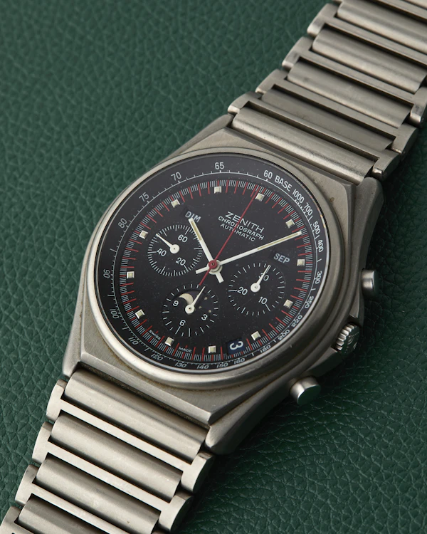 Zenith Titanium 95.0102.418 Port Royal Moonphase Black Dial Neo-Vintage 1980s - image 10