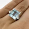 Emerald Cut Aquamarine & Diamond Dress Ring - Saddingtons Jewellery Stand 375 - image 1