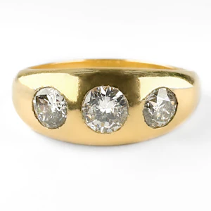 Edwardian 1.25ct 3 Diamond Gypsy Ring - Saddingtons Jewellery Stand 375