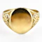 1908 Scroll Shoulders Gold Signet Ring - Saddingtons Jewellery Stand 375 - image 2