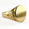 1908 Scroll Shoulders Gold Signet Ring - Saddingtons Jewellery Stand 375 - image 1