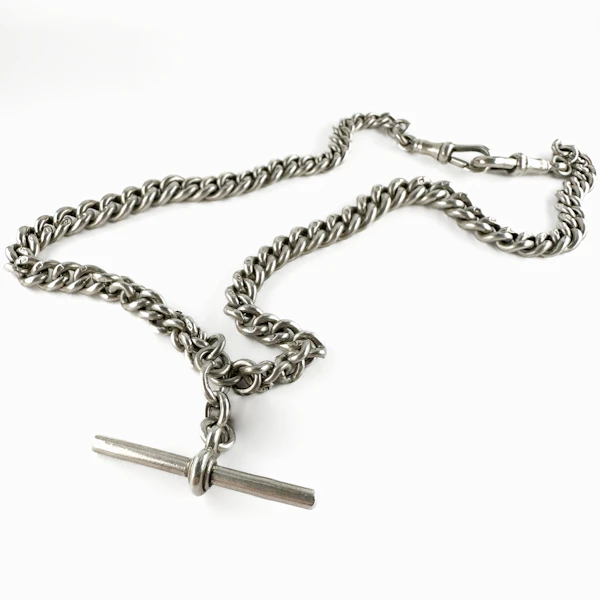 Silver Albert Chain With T-bar - Saddingtons Jewellery Stand 375 - image 1