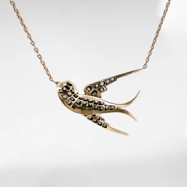 Victorian Diamond Swallow Necklace - Saddingtons Jewellery Stand 375 - image 3