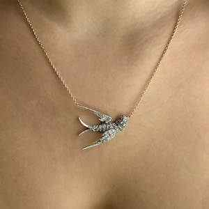 Victorian Diamond Swallow Necklace - Saddingtons Jewellery Stand 375