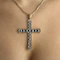 Victorian Banded Agate & Pearl Cross Pendant - Saddingtons Jewellery Stand 375 - image 3