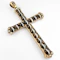Victorian Banded Agate & Pearl Cross Pendant - Saddingtons Jewellery Stand 375 - image 1