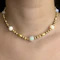 Antique Gold & Opal Beaded Necklace - Saddingtons Jewellery Stand 375 - image 1