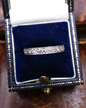 Downstairs at Grays: Platinum French Diamond Eternity Ring Size M Circa 1930