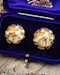 Downstairs at Grays: A fine pair of 18ct Yellow Gold (tested), Domed and Abstract Diamond set (14 in total), Earrings, with post and butterfly fittings. Circa 1970 - image 1