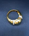 Downstairs at Grays: A very hammered 18ct Yellow Gold & Platinum (marked) Ring, with two cordons in Platinum, each set with ten Diamonds (20 in total). Continental. Circa 1960 - image 2