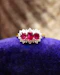 Downstairs at Grays: A very unusual 18ct (marked), Yellow Gold & Platinum Tipped, Three Stone  Ruby & Diamond Cluster Ring. Circa 1971 - image 1