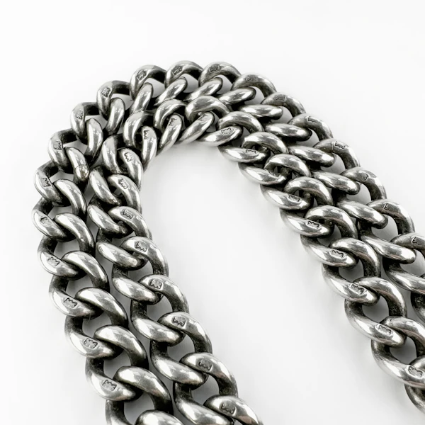 Silver Albert Chain With T-Bar 20″ - Saddingtons Jewellery Stand 375 - image 3