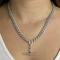 Silver Albert Chain With T-Bar 20″ - Saddingtons Jewellery Stand 375 - image 1