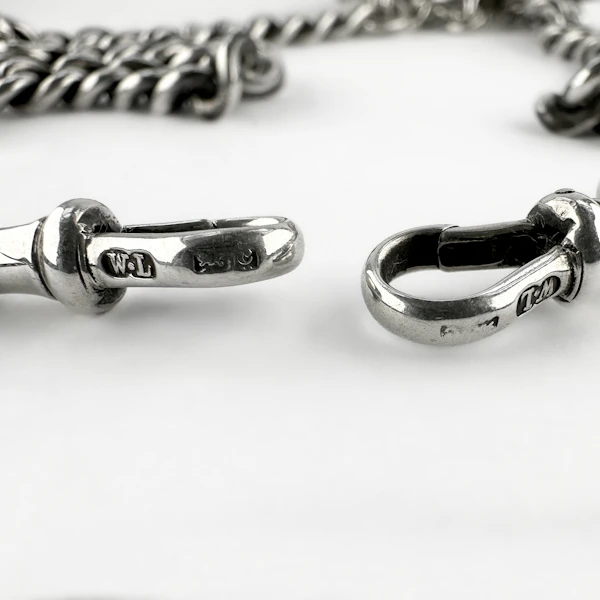 Silver Albert Chain With T-Bar 20″ - Saddingtons Jewellery Stand 375 - image 2
