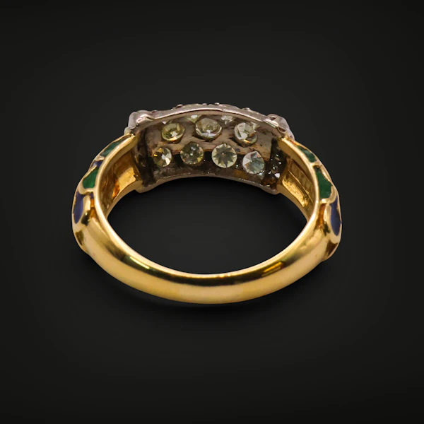 Vintage Ilias Lalaounis diamond & enamel ring - image 4
