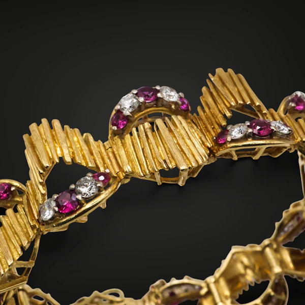 Lovely and Different Kutchinsky Ruby And Diamond Bracelet at Deco&Vintage Ltd - image 5