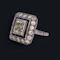 Art Deco Platinum, Diamond, and Sapphire Target Ring - image 4