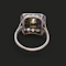 Art Deco Platinum, Diamond, and Sapphire Target Ring - image 3