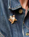 Vintage Herbert Rosenthal 18k Gold, Diamond, and Ruby "Lovebirds" Brooch - image 1