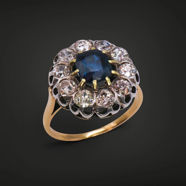 Lovely Antique Sapphire Diamond Ring at Deco&Vintage Ltd - image 2