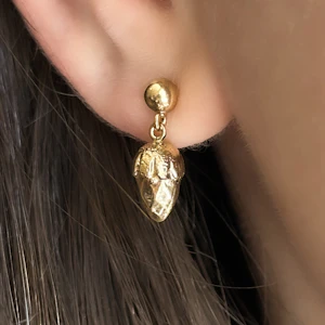 Antique Gold Acorn Earrings - Saddingtons Jewellery Stand 375