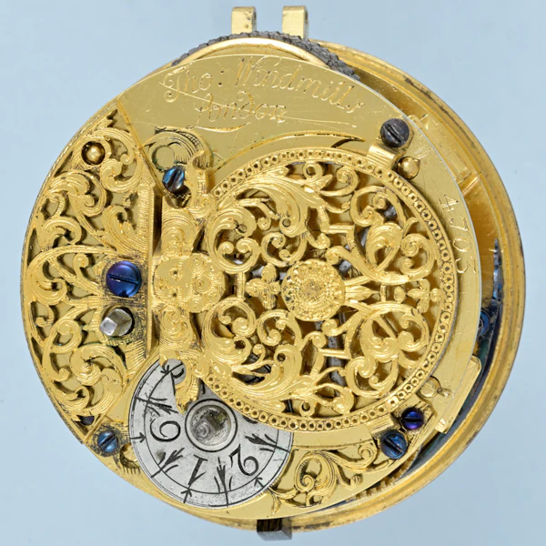 Britannia Silver Champleve Dial Verge by Windmills - image 3