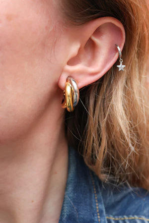 Vintage Cartier 18k Tri-Colour Gold Trinity Hoop Earrings