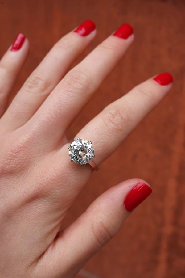 Magnificent 5.27 Carat Natural Old Mine Cut Diamond Solitaire Ring - image 1