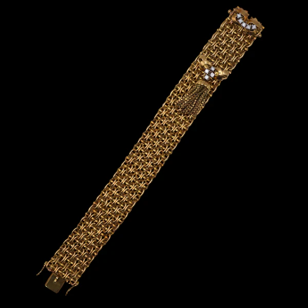 Lovely Vintage 18ct Gold And Diamond Bracelet at Deco&Vintage Ltd - image 5