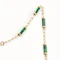 Vintage 14ct Gold & Malachite Chain Necklace (72cm), c.1960s - image 1
