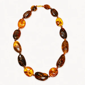 Vintage Large Baltic Amber Pebble Necklace (82cm), c.1970s