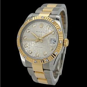 ROLEX DATEJUST 31mm SCATTERED DIAMOND BEZEL 178313 FULL SET 2013 UK WATCH