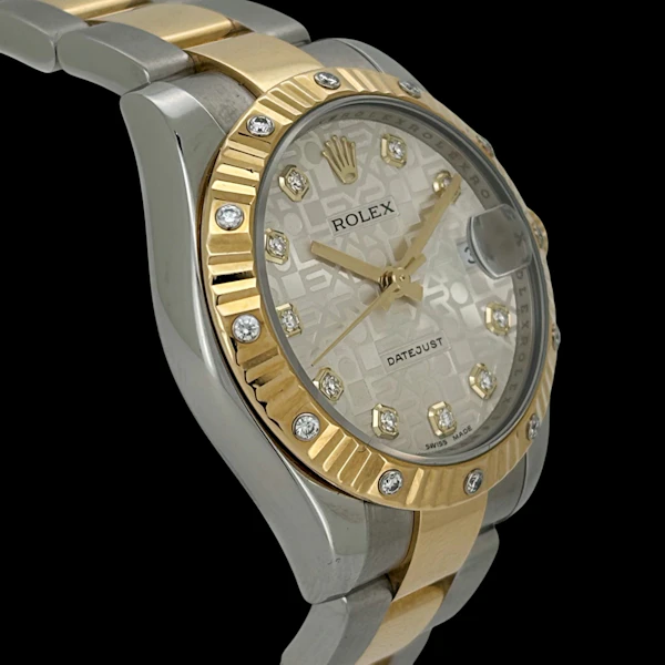 ROLEX DATEJUST 31mm SCATTERED DIAMOND BEZEL 178313 FULL SET 2013 UK WATCH - image 3
