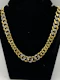 Retro 18 ct. gold, platinum and diamond heavy necklace - image 1