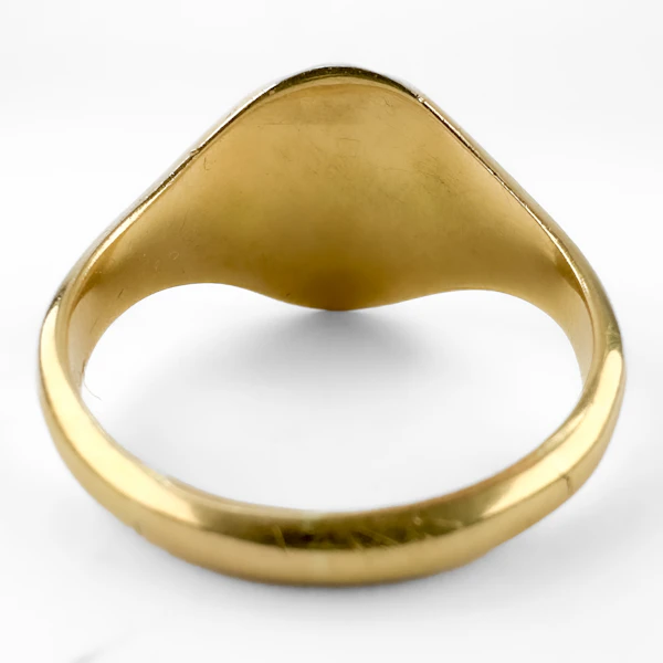 Antique 1909 Gold Signet Ring - Saddingtons Jewellery Stand 375 - image 5