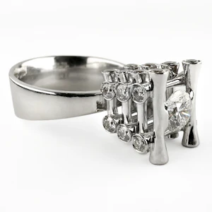 Marco Oldani For John Rasmussen Diamond Tower Ring - Saddingtons Jewellery Stand 375