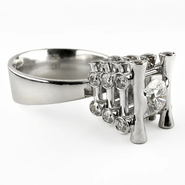 Marco Oldani For John Rasmussen Diamond Tower Ring - Saddingtons Jewellery Stand 375 - image 1