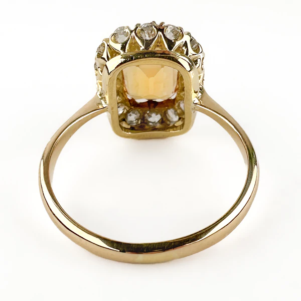 Antique Imperial Topaz Diamond Cluster Ring - Saddingtons Jewellery Stand 375 - image 4